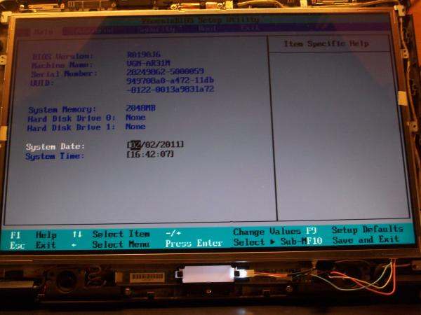 Defektes 17,0 Zoll Double Lamp Display beim Sony Vaio VGN-AR31M wurde ausgetauscht