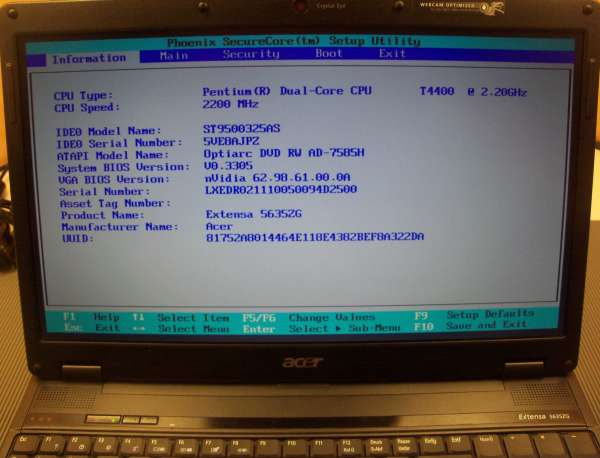Defektes 15,6 Zoll Display beim Acer Aspire 5750G wurde ausgetauscht