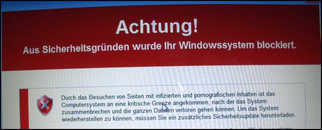 Windows wird durch einen GVU Trojaner gesperrt